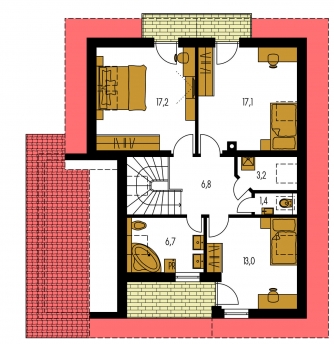 Mirror image | Floor plan of second floor - KLASSIK 153